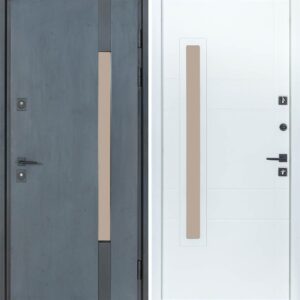 Metāla durvis TERMO HOUSE modelis 705/431 Tumšs antracīts/Balts satīns