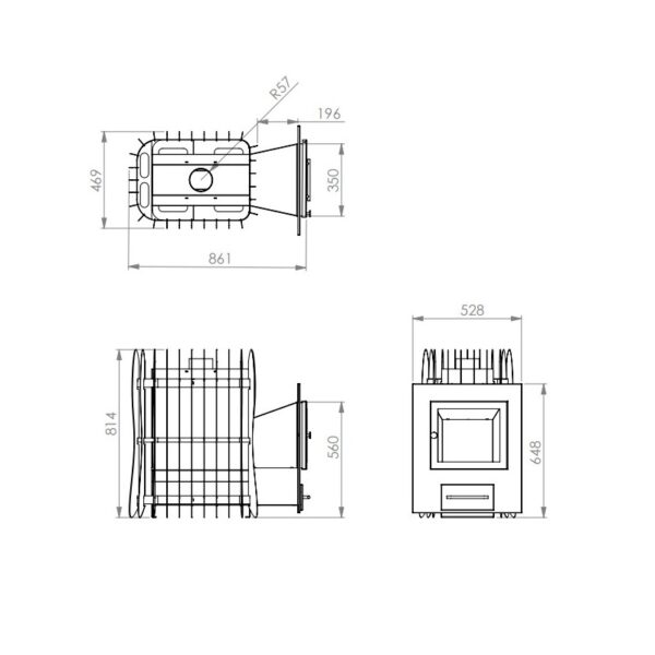 Pirts krāsns Hotrock GRID ar iekšējo akmeņu krātuvi 20m3 - Image 7