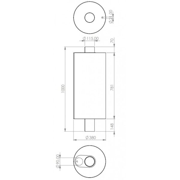 Ūdens tvertne 80, 0.8mm, 115/D115, melna - Image 3